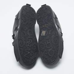 Pre Owned Dolce & Gabbana Black Rubber And Patent Leather Portofino Low Top Sneakers Size 45