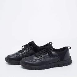 Pre Owned Dolce & Gabbana Black Leather Low Top Sneakers Size 42