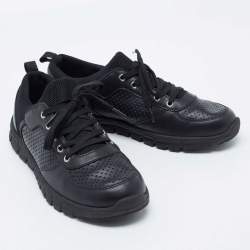 Pre Owned Dolce & Gabbana Black Leather Low Top Sneakers Size 42