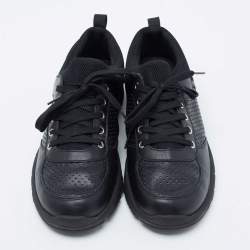 Pre Owned Dolce & Gabbana Black Leather Low Top Sneakers Size 42