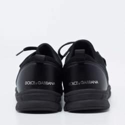 Pre Owned Dolce & Gabbana Black Leather Low Top Sneakers Size 42