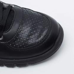 Pre Owned Dolce & Gabbana Black Leather Low Top Sneakers Size 42