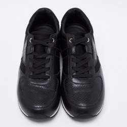 Pre Owned حذاء رياضي دولتشي أند غابانا شبك وجلد مخرم أسود بعنق منخفض مقاس 40