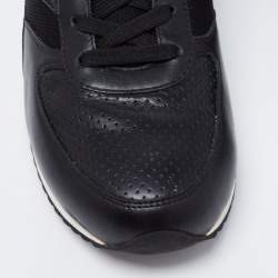 Pre Owned حذاء رياضي دولتشي أند غابانا شبك وجلد مخرم أسود بعنق منخفض مقاس 40