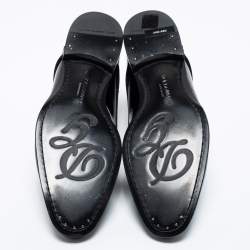 مملوكة مسبقًا حذاء ديربي دولتشي أند غابانا جلد لامع أسود مقاس 42