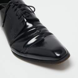 Dolce & Gabbana Black Patent Leather Pointed Toe Derby Size 42