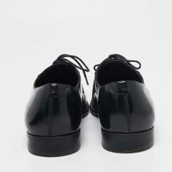 Dolce & Gabbana Black Patent Leather Pointed Toe Derby Size 42