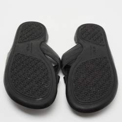 Dolce & Gabbana Black Leather Criss Cross Strap Flat Sandals Size 42 