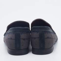 Pre Owned Dolce & Gabbana Grey Printed Canvas Smoking Slippers Size 43