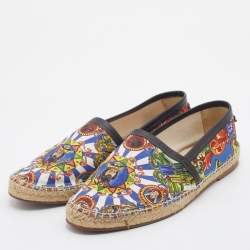 Pre Owned Dolce & Gabbana Multicolor Printed Canvas Slip On Espadrilles Size 43