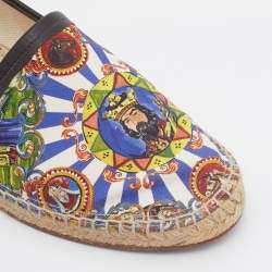 Pre Owned Dolce & Gabbana Multicolor Printed Canvas Slip On Espadrilles Size 43