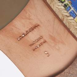 Pre Owned Dolce & Gabbana Multicolor Printed Canvas Slip On Espadrilles Size 43