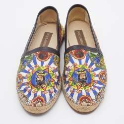Pre Owned Dolce & Gabbana Multicolor Printed Canvas Slip On Espadrilles Size 43