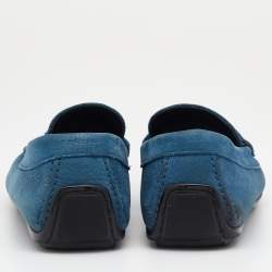 Pre Owned حذاء لوفرز دولتشي آند غابانا بيني سليب أون جلد نوبوك أزرق مقاس 42