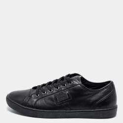 Pre Owned Dolce & Gabbana Black Leather Low-Top Sneakers Size 44