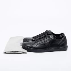 Pre Owned Dolce & Gabbana Black Leather Low-Top Sneakers Size 44