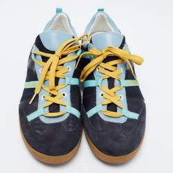 Dolce & Gabbana Multicolor Leather, Suede and Mesh Low-Top Sneakers Size 44
