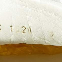 Pre Owned Dolce & Gabbana White/Silver Logo Printed Leather Low Top Sneakers Size 43