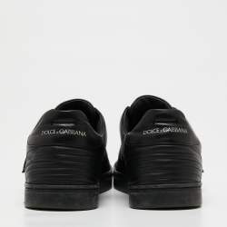 Pre Owned Dolce & Gabbana Black Leather Lace Up  Sneakers Size 42