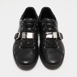 Pre Owned Dolce & Gabbana Black Leather Lace Up  Sneakers Size 42