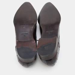 Dolce & Gabbana Black/Brown Eel Leather Pointed Toe Lace Up Derby Size 45