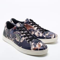 Pre Owned Dolce & Gabbana Multicolor Floral Printed Leather Low Top Sneakers Sie 45