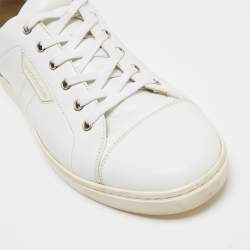 Pre Owned Dolce & Gabbana White Leather Low Top Sneakers Size 45