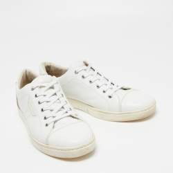 Pre Owned Dolce & Gabbana White Leather Low Top Sneakers Size 45