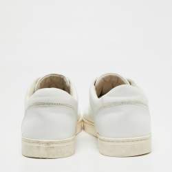 Pre Owned Dolce & Gabbana White Leather Low Top Sneakers Size 45
