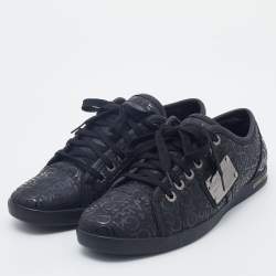Dolce & Gabbana Black Leather Logo Low Top Sneakers Size 42