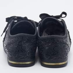 Dolce & Gabbana Black Leather Logo Low Top Sneakers Size 42