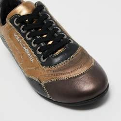 Pre Owned Dolce & Gabbana Multicolor Leather Low Top Sneakers Size 41.5