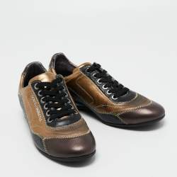 Pre Owned Dolce & Gabbana Multicolor Leather Low Top Sneakers Size 41.5