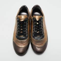 Pre Owned Dolce & Gabbana Multicolor Leather Low Top Sneakers Size 41.5