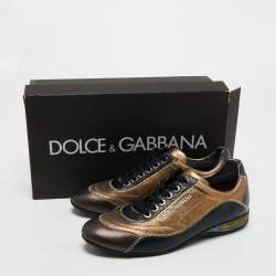 Pre Owned Dolce & Gabbana Multicolor Leather Low Top Sneakers Size 41.5