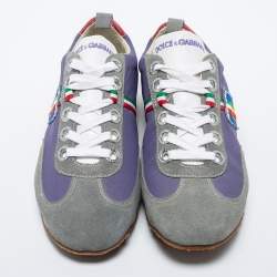 Dolce & Gabbana Multicolor Leather and Suede Low Top Sneakers Size 40.5
