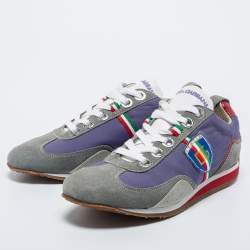 Dolce & Gabbana Multicolor Leather and Suede Low Top Sneakers Size 40.5