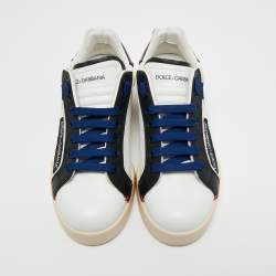مملوكة مسبقًا Dolce & Gabbana Multicolor Patent and Leather Portofino Lace Up Sneakers Size 41