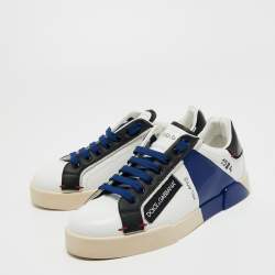 مملوكة مسبقًا Dolce & Gabbana Multicolor Patent and Leather Portofino Lace Up Sneakers Size 41
