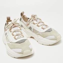 Dolce & Gabbana Multicolor Knit Fabric, Suede and Leather Daymaster Sneakers Size 45  