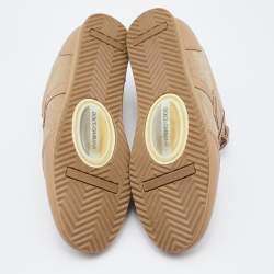 Dolce & Gabbana Beige/Brown Leather and Suede Low Top Sneakers Size 41