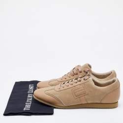 Dolce & Gabbana Beige/Brown Leather and Suede Low Top Sneakers Size 41