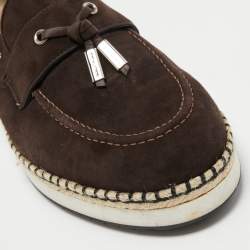 Dolce & Gabbana Brown Suede Slip On Loafers Size 45 