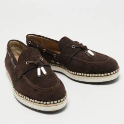 Dolce & Gabbana Brown Suede Slip On Loafers Size 45 