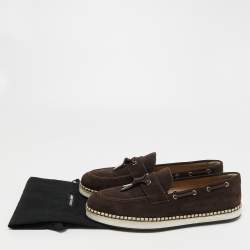 Dolce & Gabbana Brown Suede Slip On Loafers Size 45 