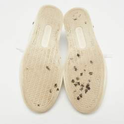 Dolce & Gabbana White Textured Leather Low Top Sneakers Size 42