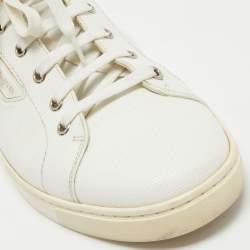 Dolce & Gabbana White Textured Leather Low Top Sneakers Size 42