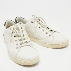 Dolce & Gabbana White Textured Leather Low Top Sneakers Size 42