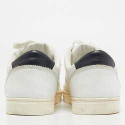 Dolce & Gabbana White Textured Leather Low Top Sneakers Size 42