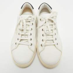Dolce & Gabbana White Textured Leather Low Top Sneakers Size 42